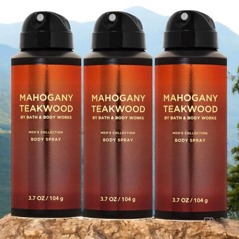 NWT Bath & Body Works Lot of 3 MAHOGANY TEAKWOOD  Men’s Collection Body Spray